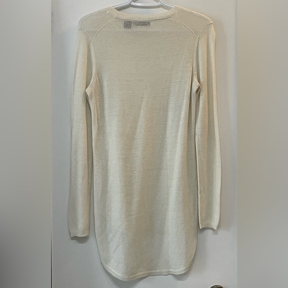 Cream Side Split Longsleeve Knit Top - size S - Picture 2 of 5